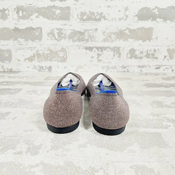 NEW Rothy's The Flat Brown Knit Pointy Toe Slip On Loafers X451